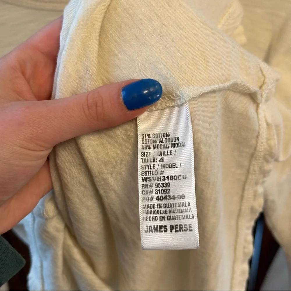 James Perse cream long sleeve sz 4 - Picture 3 of 4